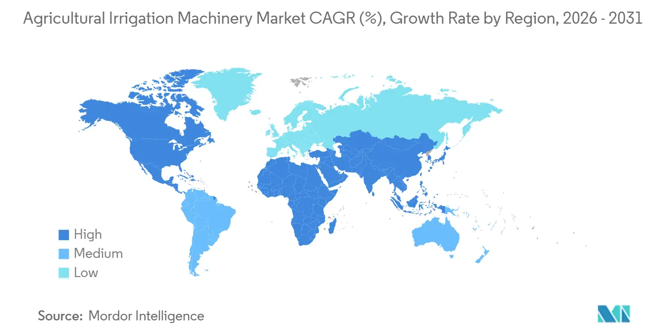 Agricultural Irrigation Machinery Market CAGR (%), Growth Rate by Region