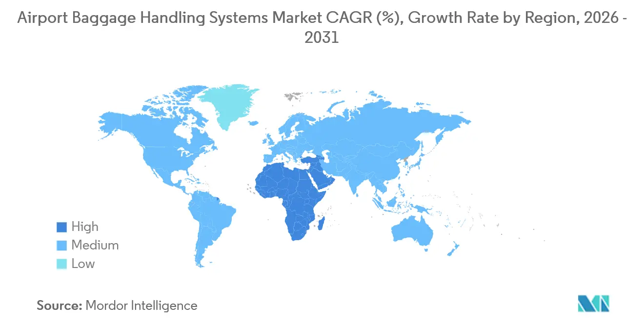 Airport Baggage Handling Systems Market CAGR (%), Growth Rate by Region