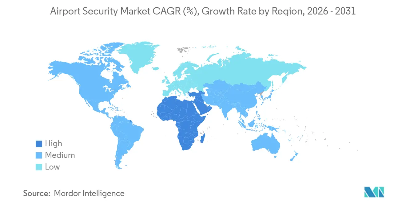 Airport Security Market CAGR (%), Growth Rate by Region