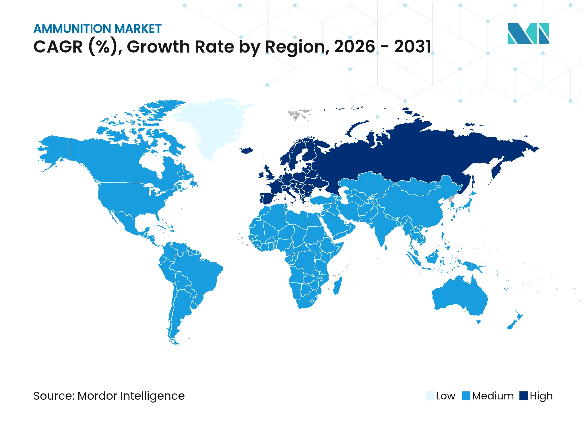 Ammunition Market CAGR (%), Growth Rate by Region