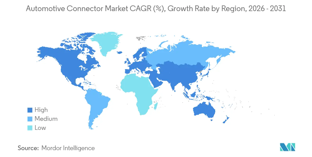 Automotive Connector Market CAGR (%), Growth Rate by Region