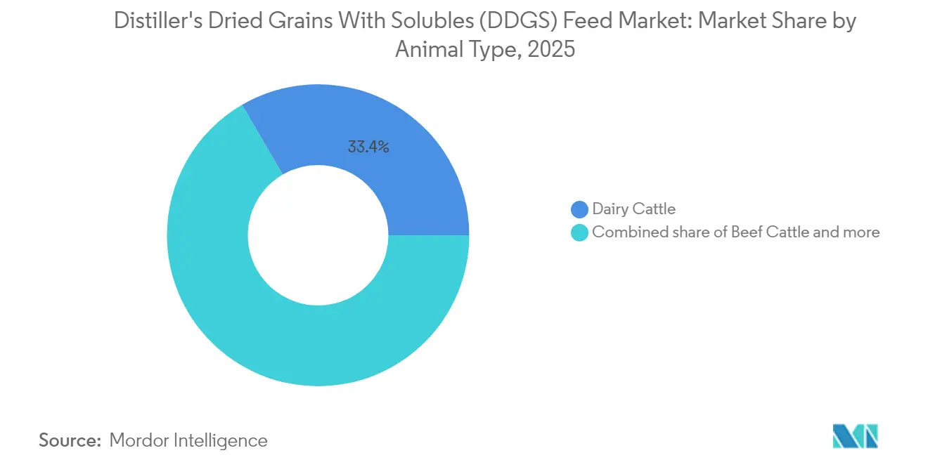 Distiller's Dried Grains With Solubles (DDGS) Feed Market: Market Share by Animal Type, 2025