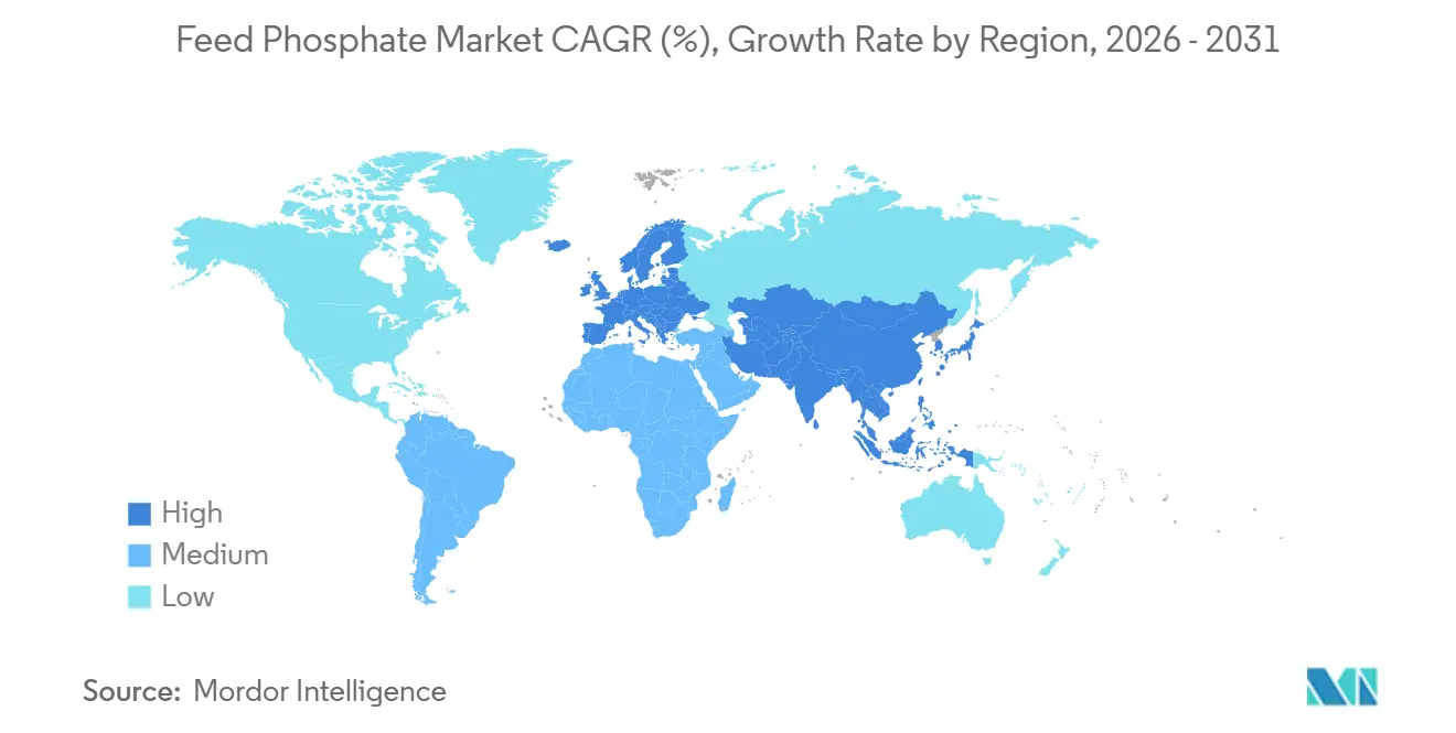 Feed Phosphate Market CAGR (%), Growth Rate by Region