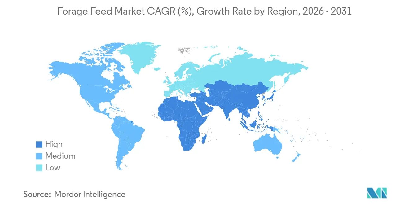 Forage Feed Market CAGR (%), Growth Rate by Region