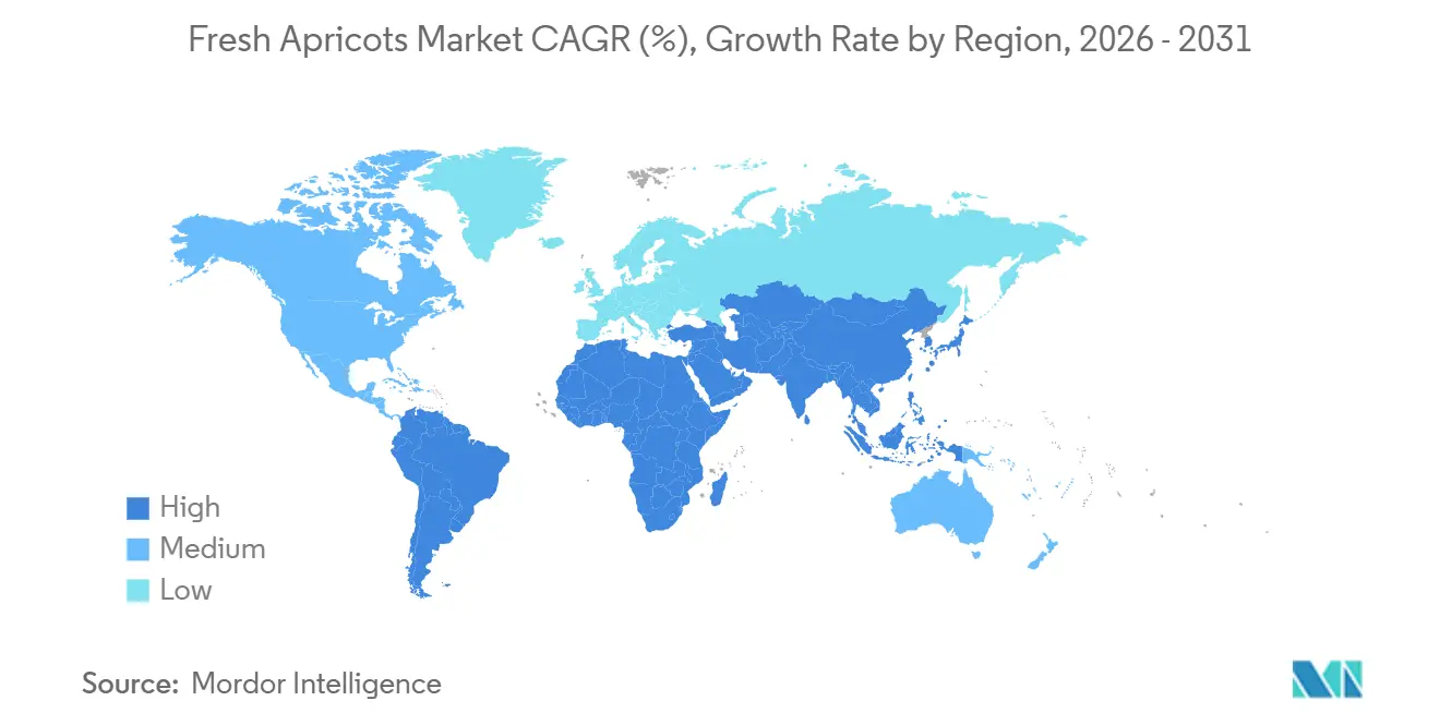 Fresh Apricots Market CAGR (%), Growth Rate by Region