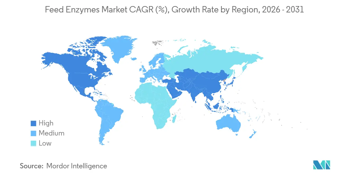 Feed Enzymes Market CAGR (%), Growth Rate by Region