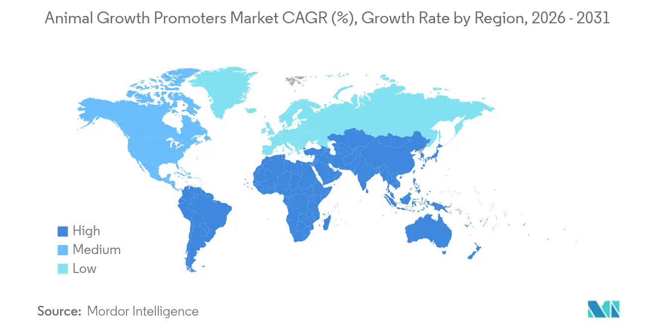 Animal Growth Promoters Market CAGR (%), Growth Rate by Region