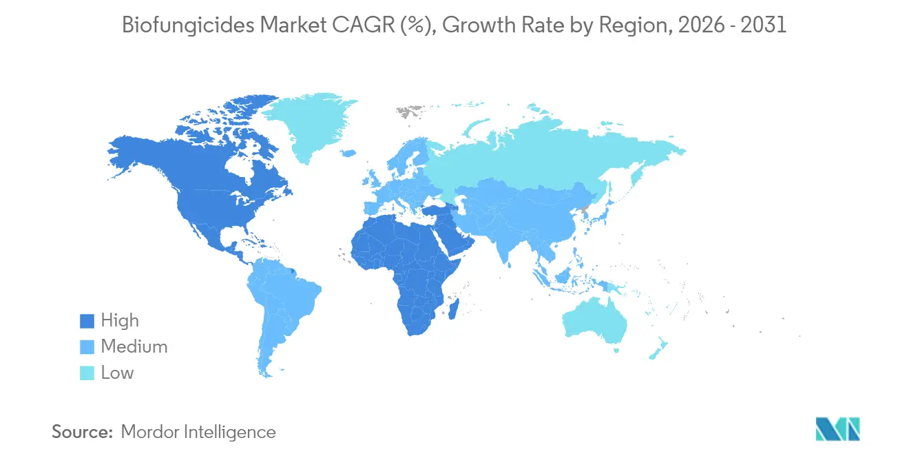 Biofungicides Market CAGR (%), Growth Rate by Region