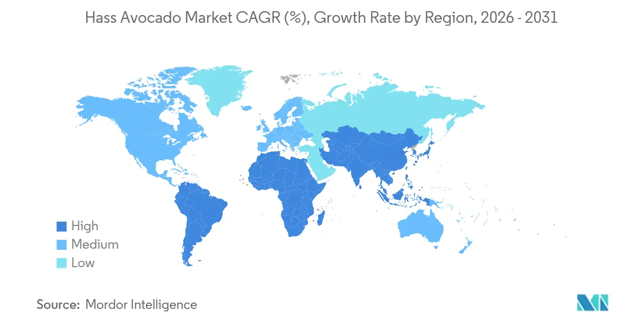 Hass Avocado Market CAGR (%), Growth Rate by Region