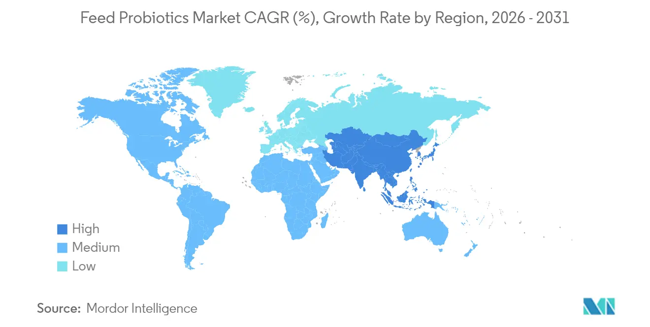 Feed Probiotics Market CAGR (%), Growth Rate by Region