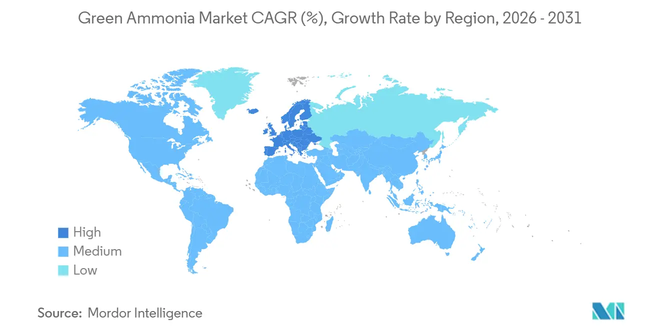 Green Ammonia Market CAGR (%), Growth Rate by Region