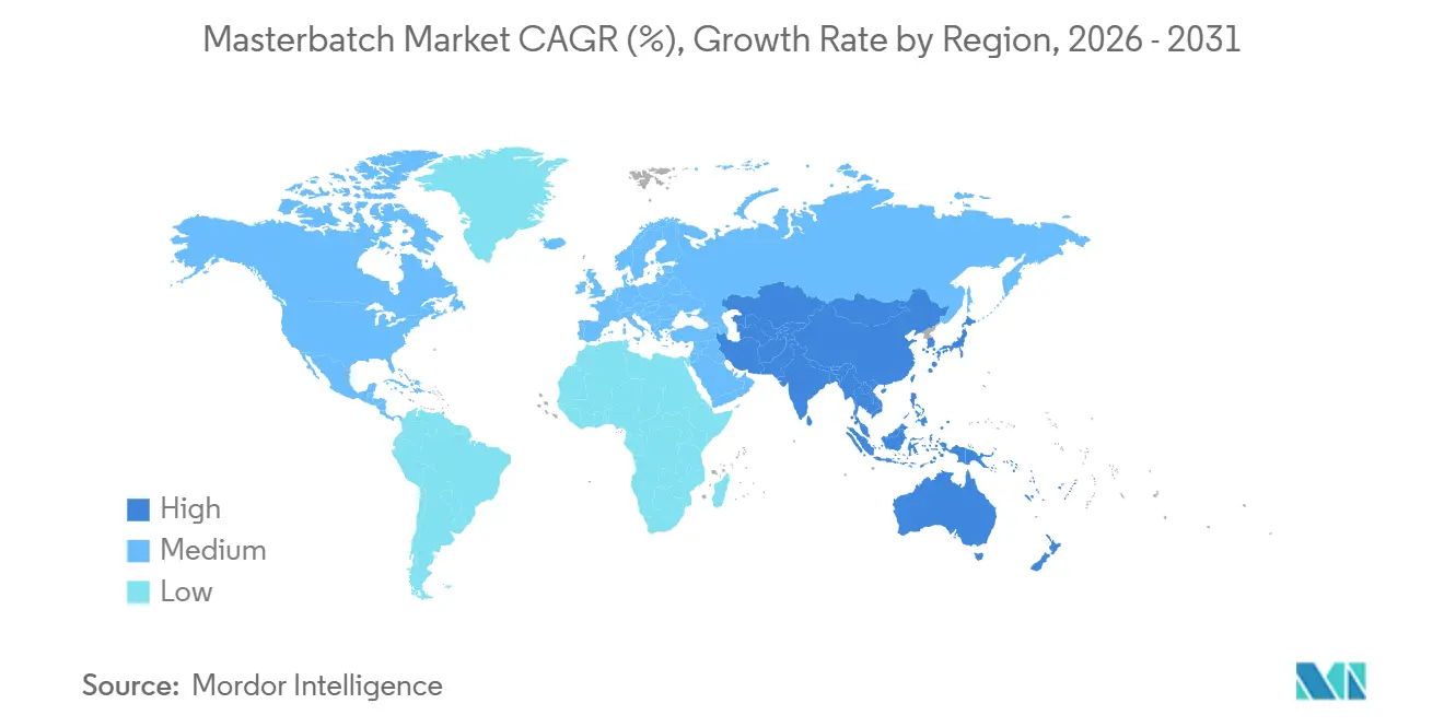 Masterbatch Market CAGR (%), Growth Rate by Region