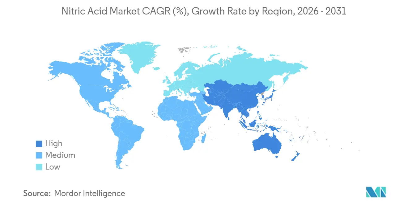 Nitric Acid Market CAGR (%), Growth Rate by Region