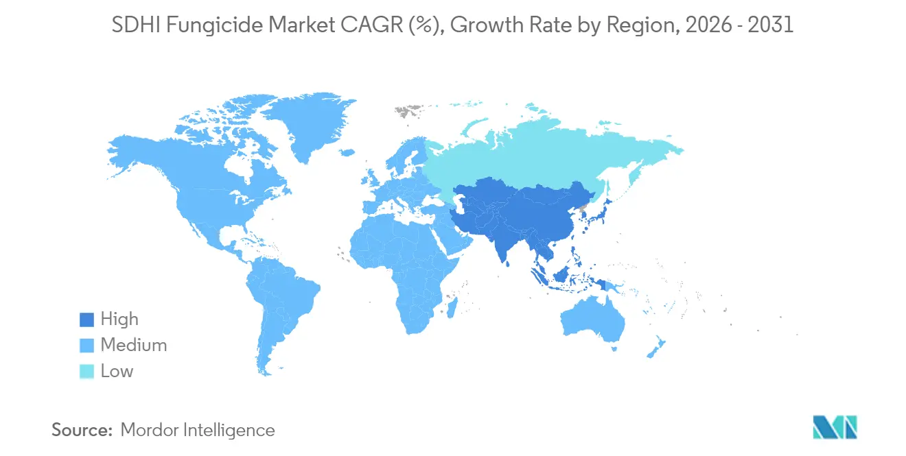 SDHI Fungicide Market CAGR (%), Growth Rate by Region