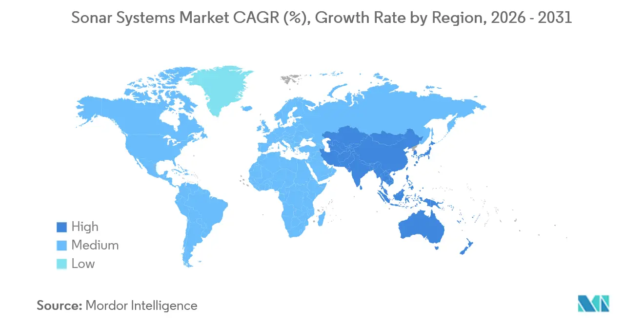 Sonar Systems Market CAGR (%), Growth Rate by Region