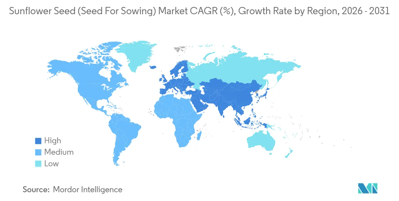 Sunflower Seed (Seed For Sowing) Market CAGR (%), Growth Rate by Region