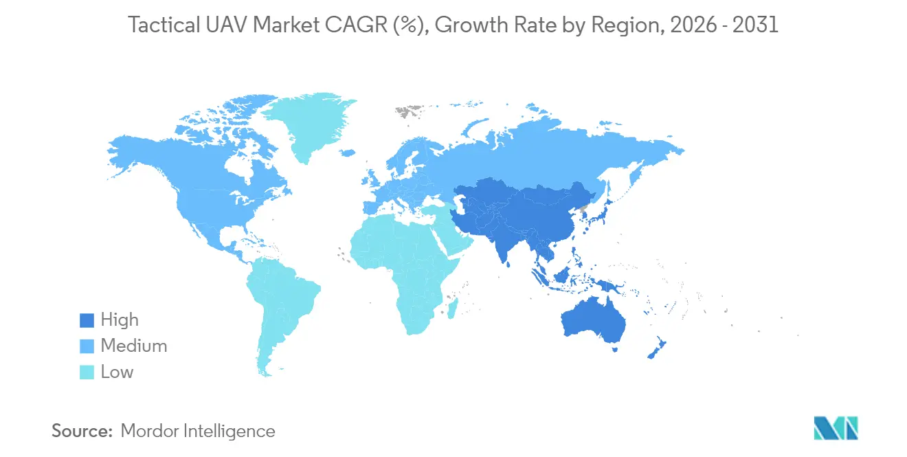 Tactical UAV Market CAGR (%), Growth Rate by Region